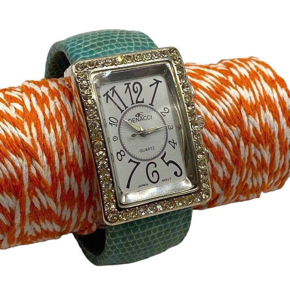 Vintage Denacci Cuff Watch Stainless Steel Case Snake Japan Movt NWT